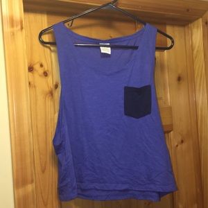 VS PINK Blue Crop Flowy Tank